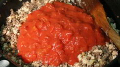 лазанья с овощами и фаршем