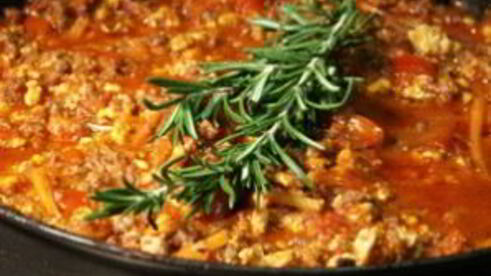 лазанья с овощами и фаршем