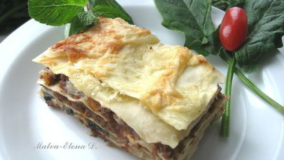 Рецепт Лазанья с рагу болоньезе, грибами и моцареллой