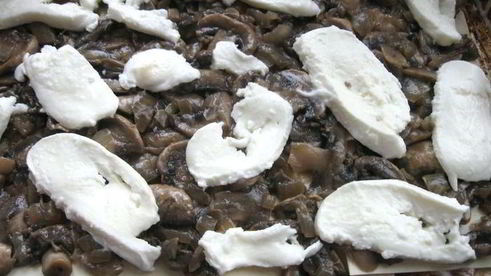 лазанья с рагу болоньезе, грибами и моцареллой