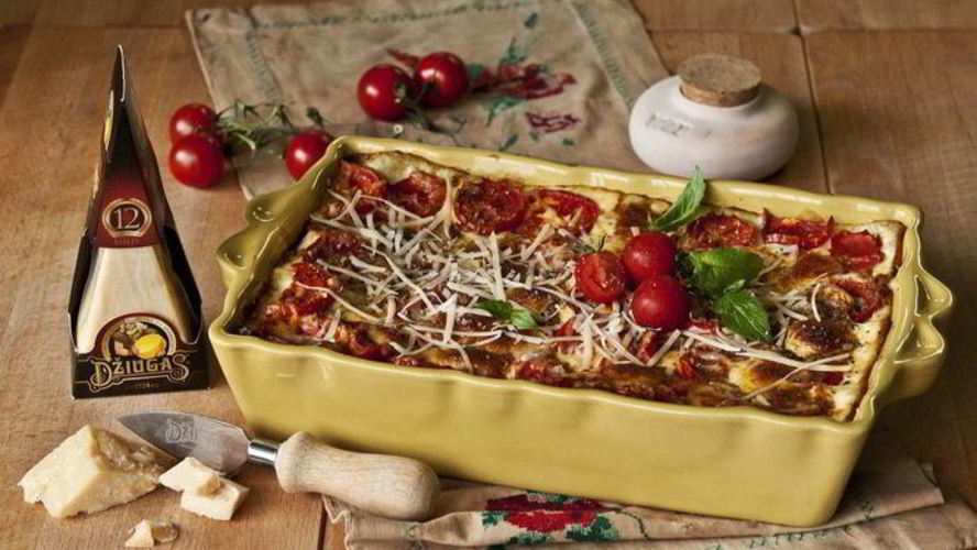 Рецепт лазанья с томатами, телятиной и сыром джюгас