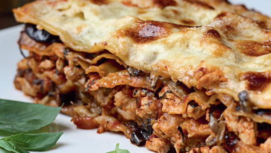 Рецепт лазанья с цесаркой, овощами и грибами