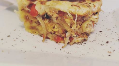 лазанья с вешенками и адыгейским сыром под соусом бешамель