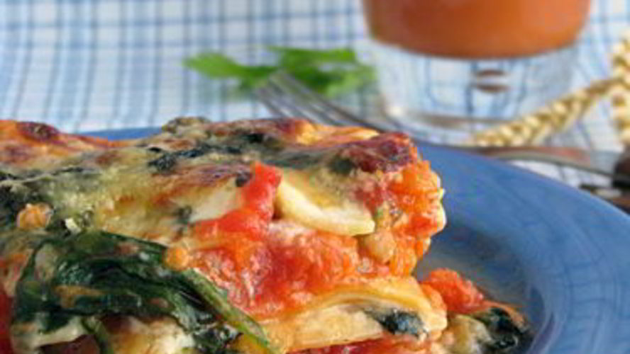 Рецепт овощная лазанья с тыквой и шпинатом