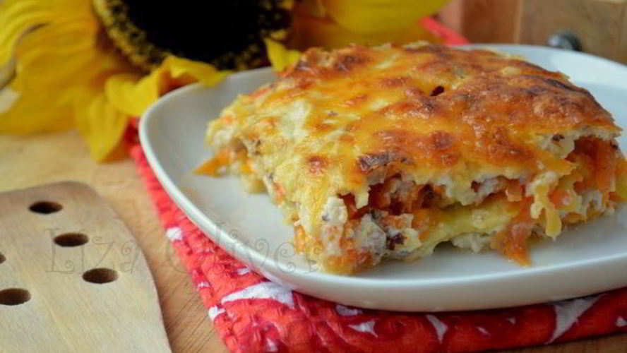 Рецепт рыжая лазанья с овощами