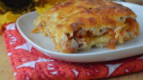 рыжая лазанья с овощами