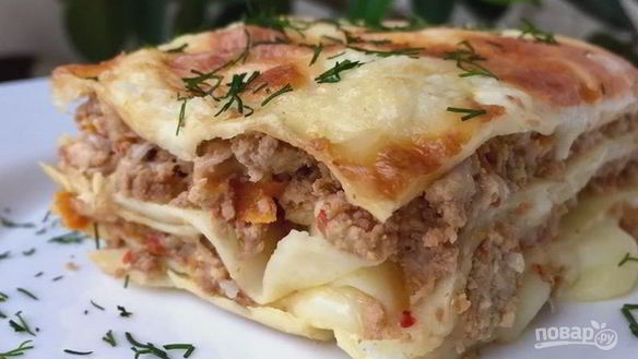 Рецепт Вкусная домашняя лазанья