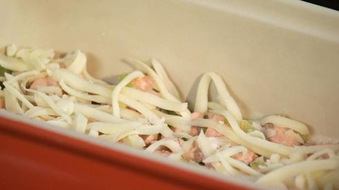 зеленая лазанья с рыбой