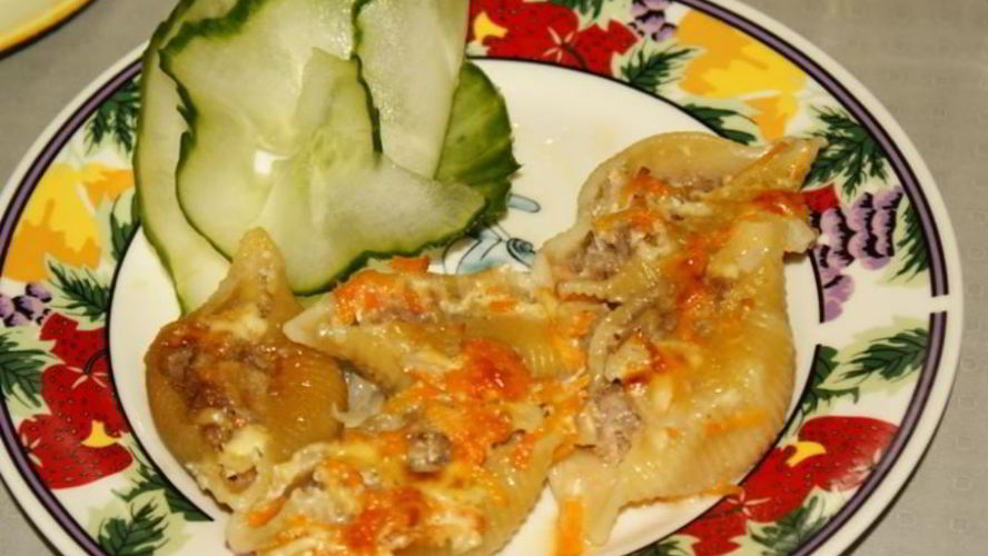 Рецепт фаршированные макароны ракушки с фаршем в духовке
