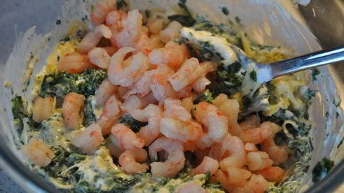 каннеллони с креветками и шпинатом