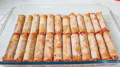 каннелони с говядиной и тыквой