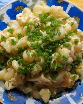 Макароны с колбасным сыром