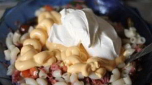 макароны с копченой колбасой