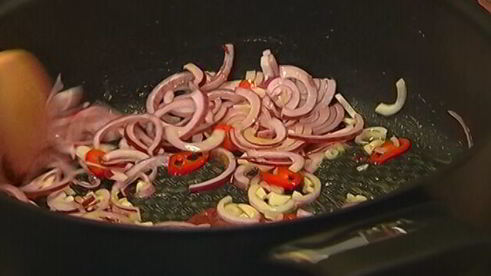 макароны с мидиями под соусом из сидра