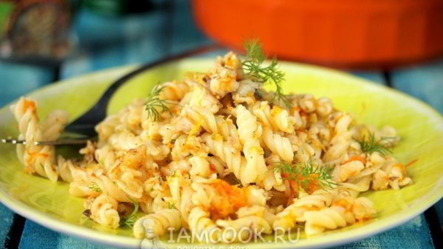 Рецепт макароны с рыбой