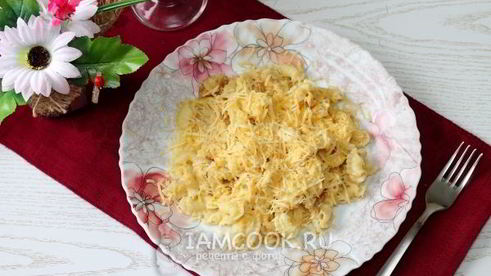 макароны с сыром и хрустящей крошкой