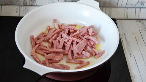 макароны с ветчиной и сыром