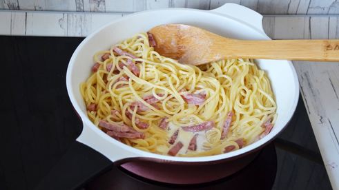 макароны с ветчиной и сыром