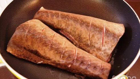 осетр жаренный и паста с тыквой по-итальянски