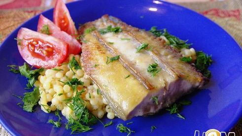 осетр жаренный и паста с тыквой по-итальянски