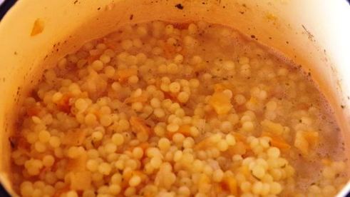 осетр жаренный и паста с тыквой по-итальянски