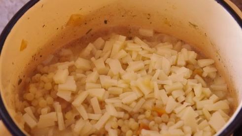 осетр жаренный и паста с тыквой по-итальянски