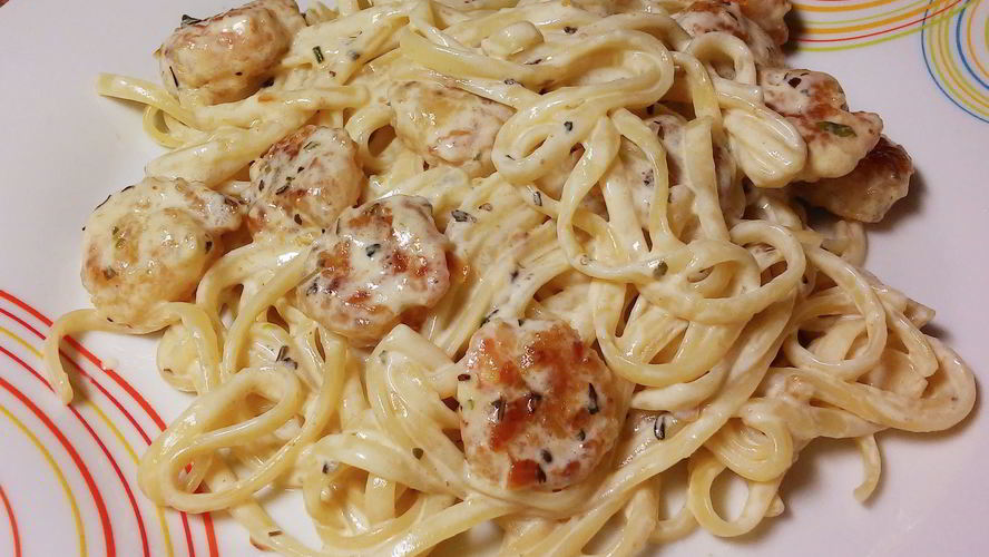 Рецепт паста феттучини с креветками