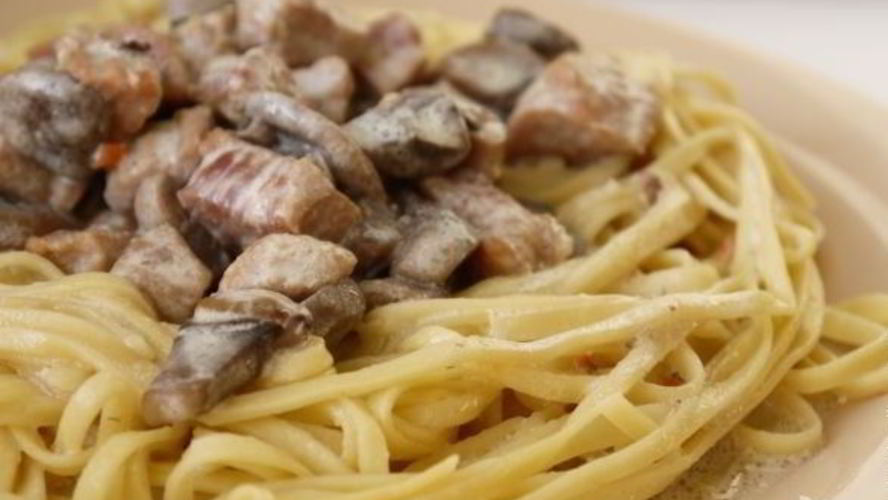 Рецепт паста из свинины со сливками