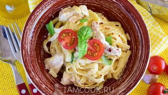 Рецепт Паста карбонара с курицей по-итальянски