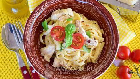 паста карбонара с курицей по-итальянски