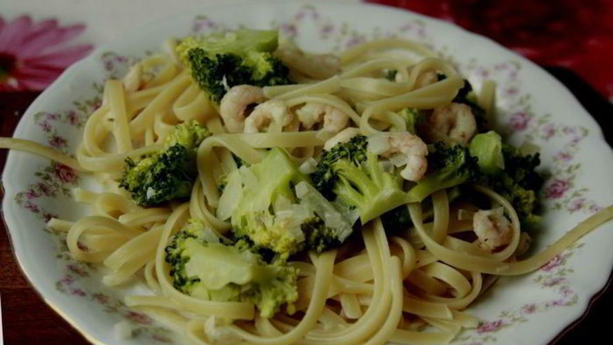 Рецепт паста с брокколи и креветками