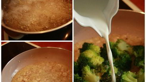 паста с брокколи и креветками