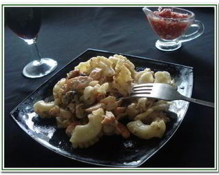 Паста с форелью и морепродуктами