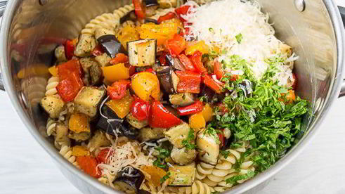 паста с печеными овощами