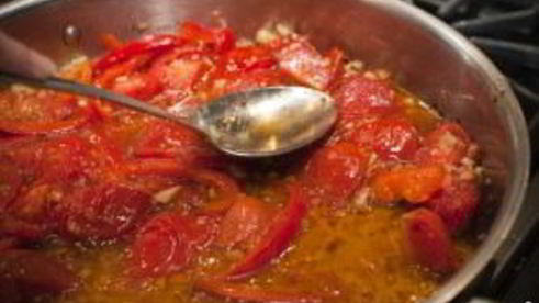 паста с помидорами и чесноком