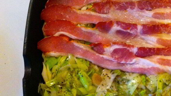 Рецепт Паста с прошутто и луком-пореем