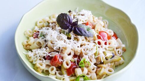 паста с цукини и помидорами