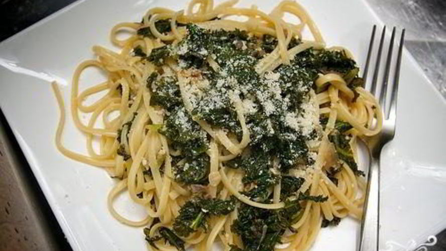 Рецепт паста с тушеной капустой кале