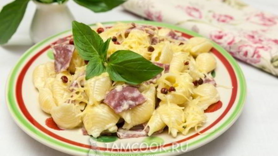 Рецепт паста с ветчиной и сыром