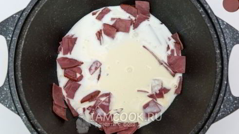 паста с ветчиной и сыром