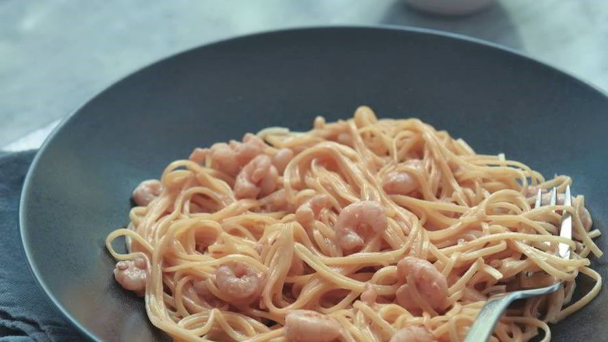 Рецепт розовая паста с креветками