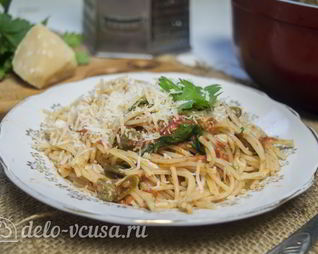 Спагетти Путанеска с помидорами и анчоусами