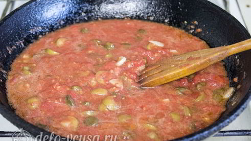 спагетти путанеска с помидорами и анчоусами