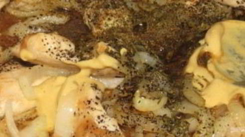 спагетти с курицей в сметанном соусе