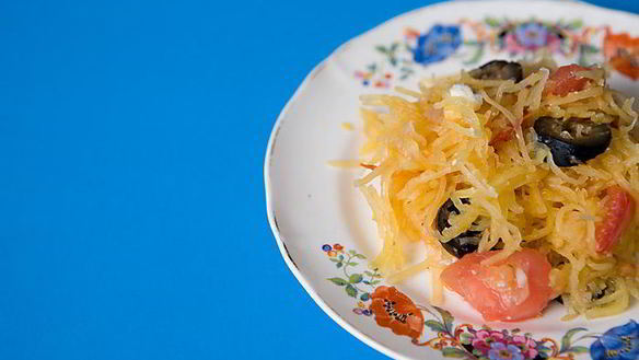 Рецепт Запеченный кабачок-спагетти с фетой