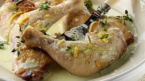 Рецепт Ароматная курица с чесноком в сливках