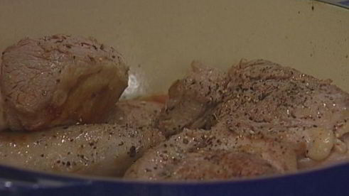 баранина с чесноком в коньяке