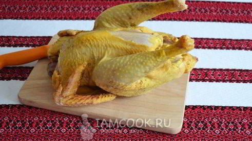 домашняя курица, запеченная в духовке