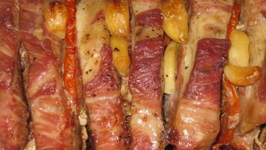 Рецепт фаршированная свиная шея с помидорами