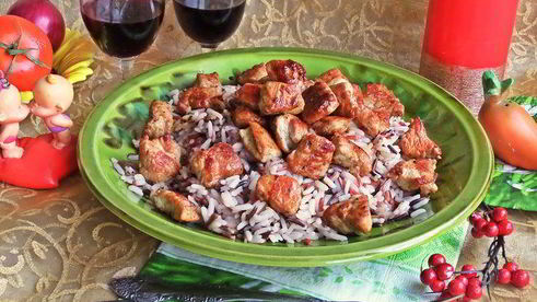 филе индейки с рисом